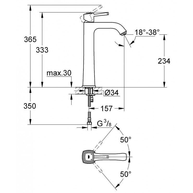 Vòi chậu Grohe Grandera 23313IG0 XL-SIZE