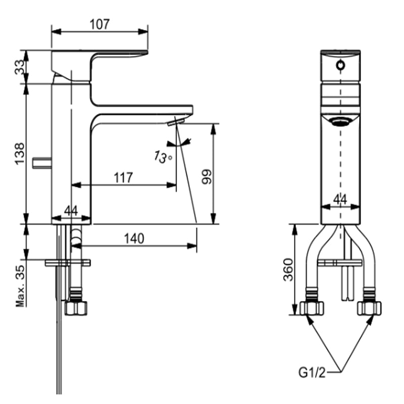 Vòi chậu nóng lạnh American Standard WF-1301