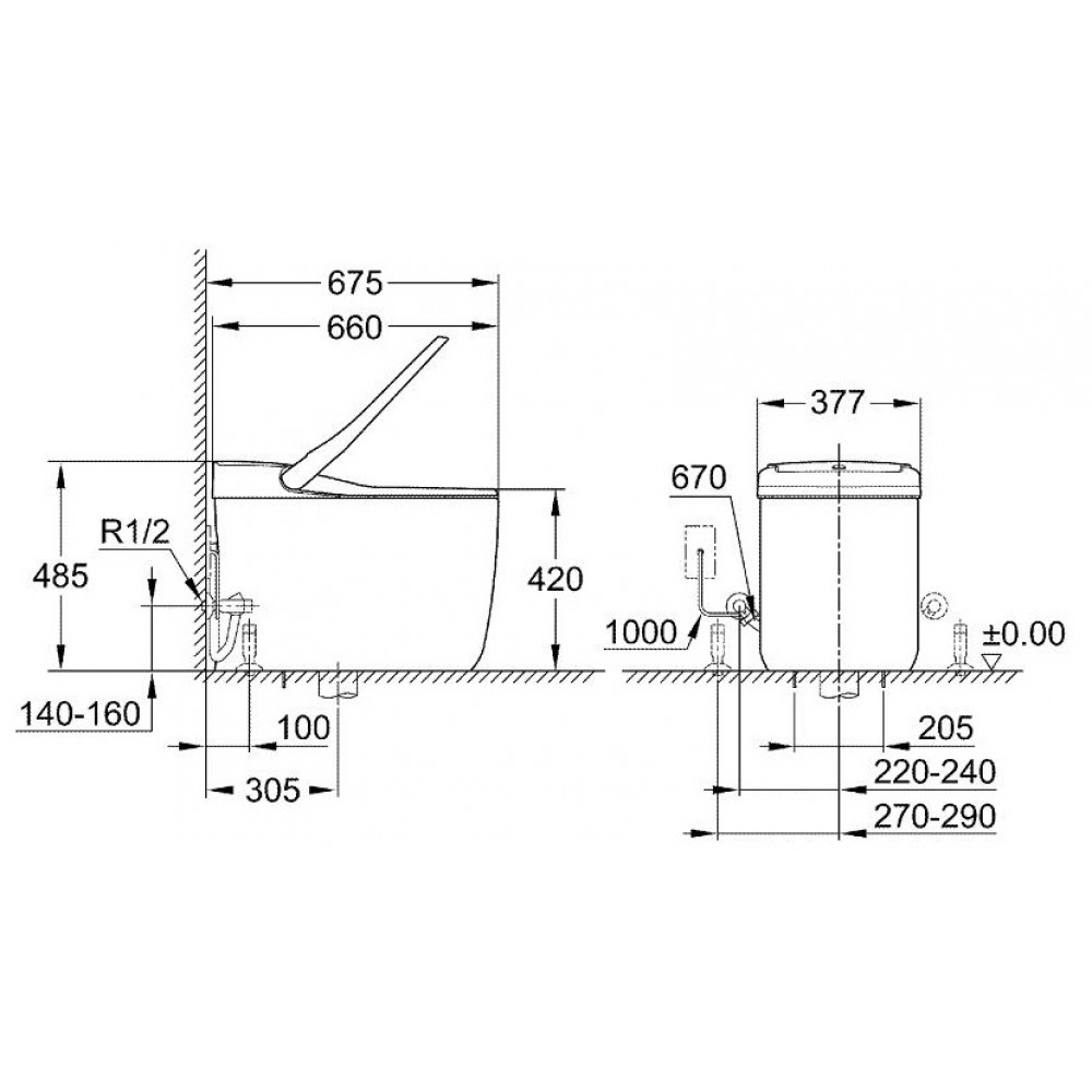 Bàn cầu cảm ứng đặt sàn Grohe 39355SH0