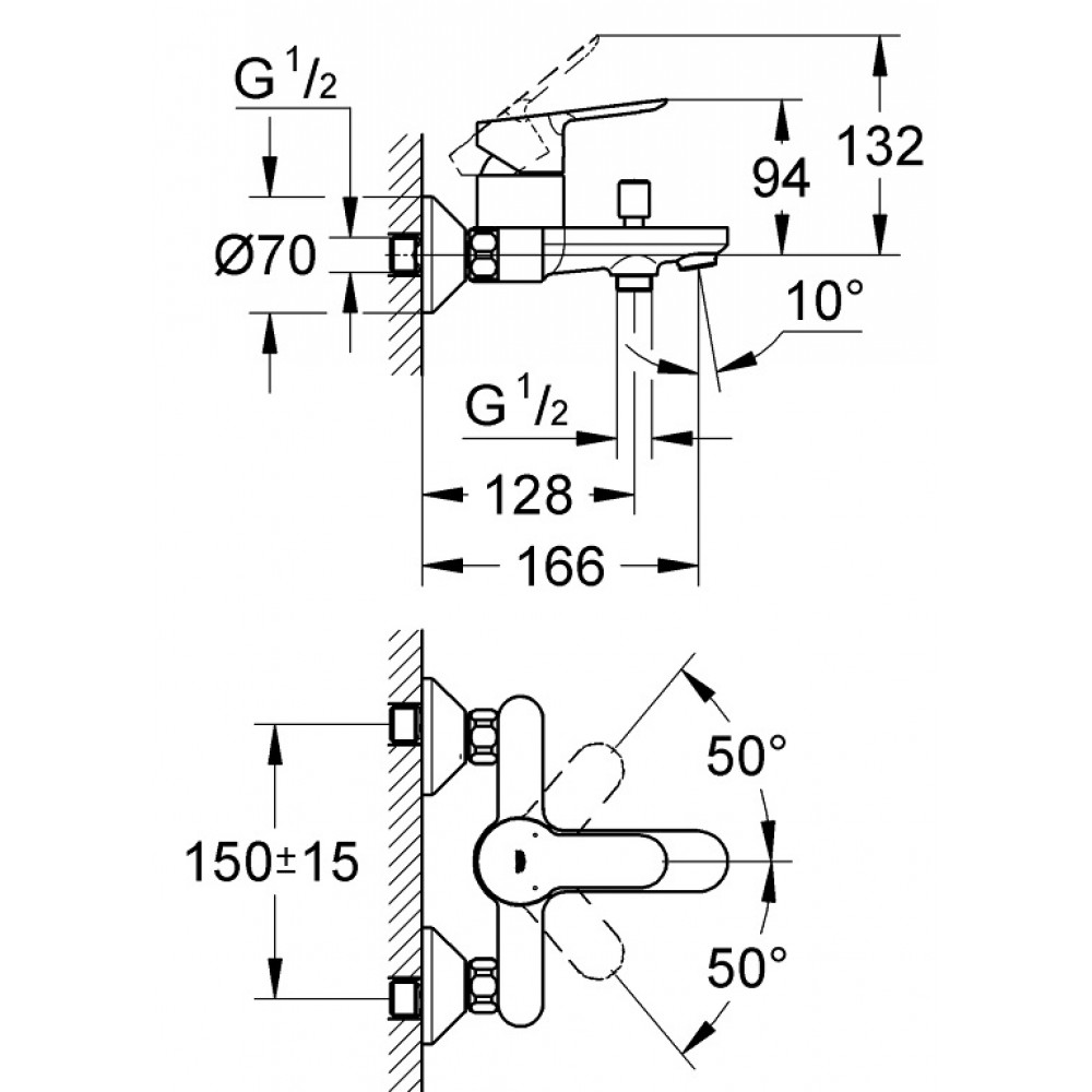 Bộ trộn nổi Grohe BauEdge 32820000