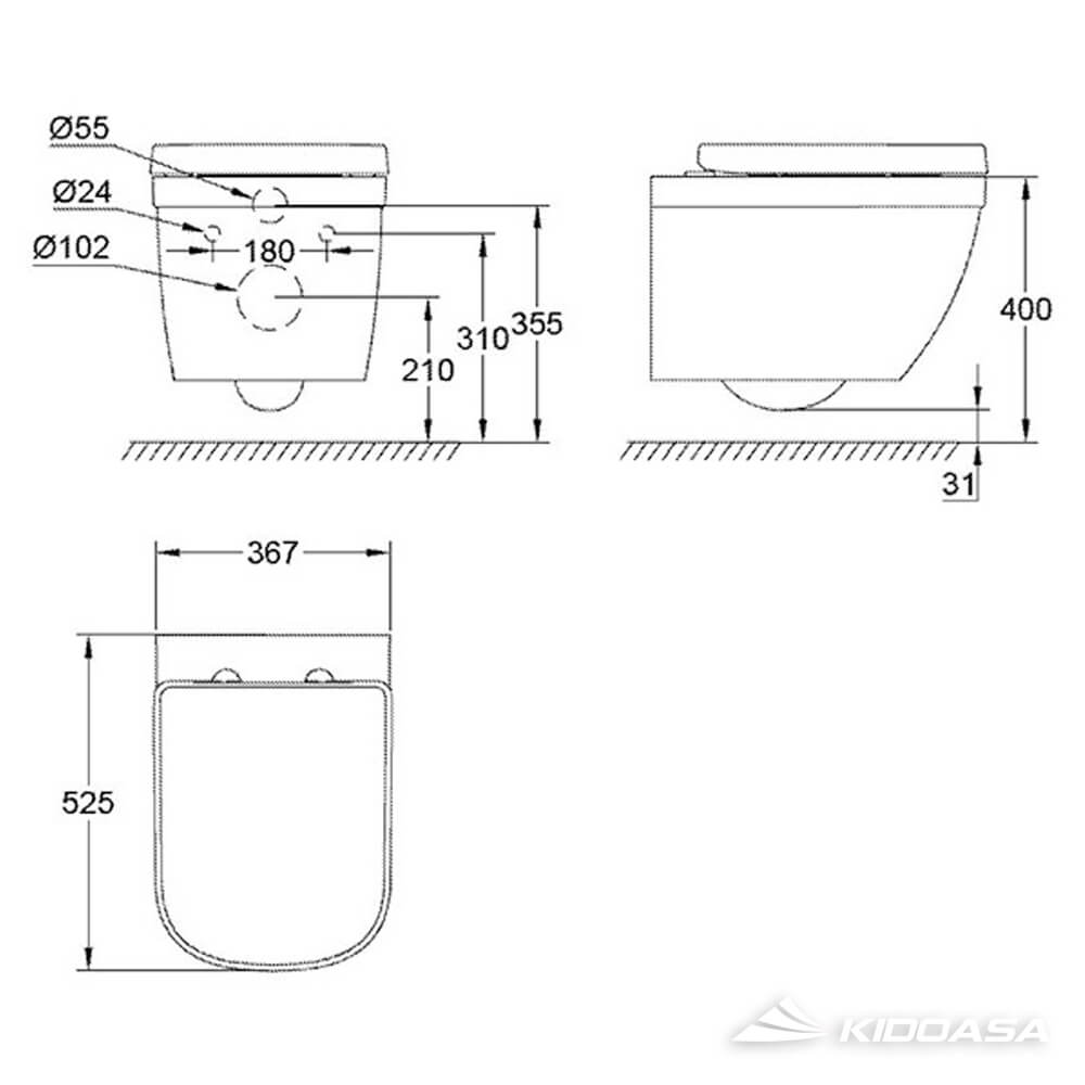 Bàn cầu treo tường Grohe Eurosmart 39205000