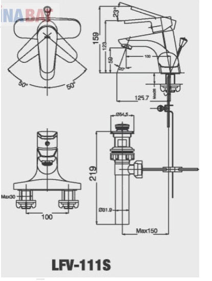Vòi chậu nóng lạnh Inax LFV-111S