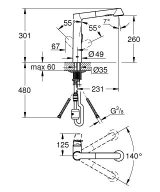 Vòi bếp Grohe K7 32176000