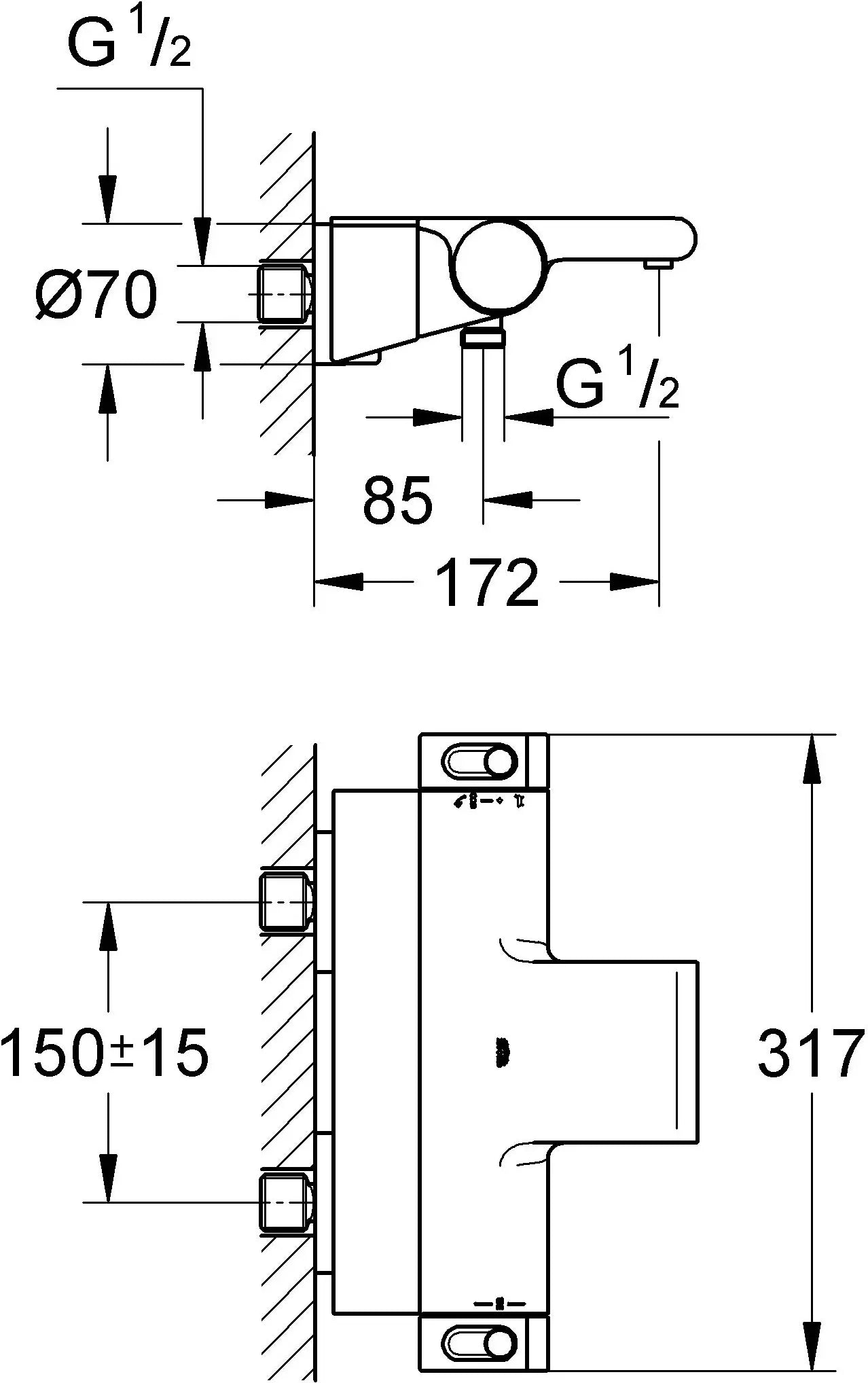 Bộ trộn nổi Grohe Grohtherm 34464001