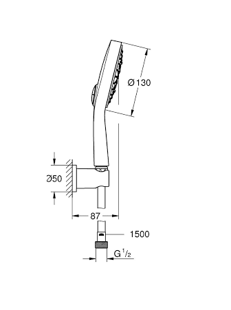 Gác sen + dây sen + tay sen Grohe Power&Soul Cosmopolitan 26174LS0