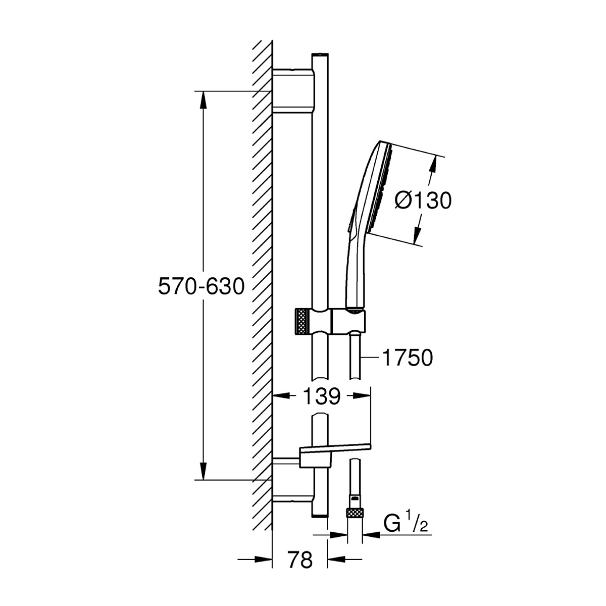 Bộ tay sen + thanh trượt Grohe 26546000