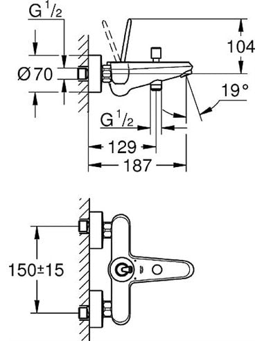 Bộ trộn nổi Grohe Eurodisc 23431000