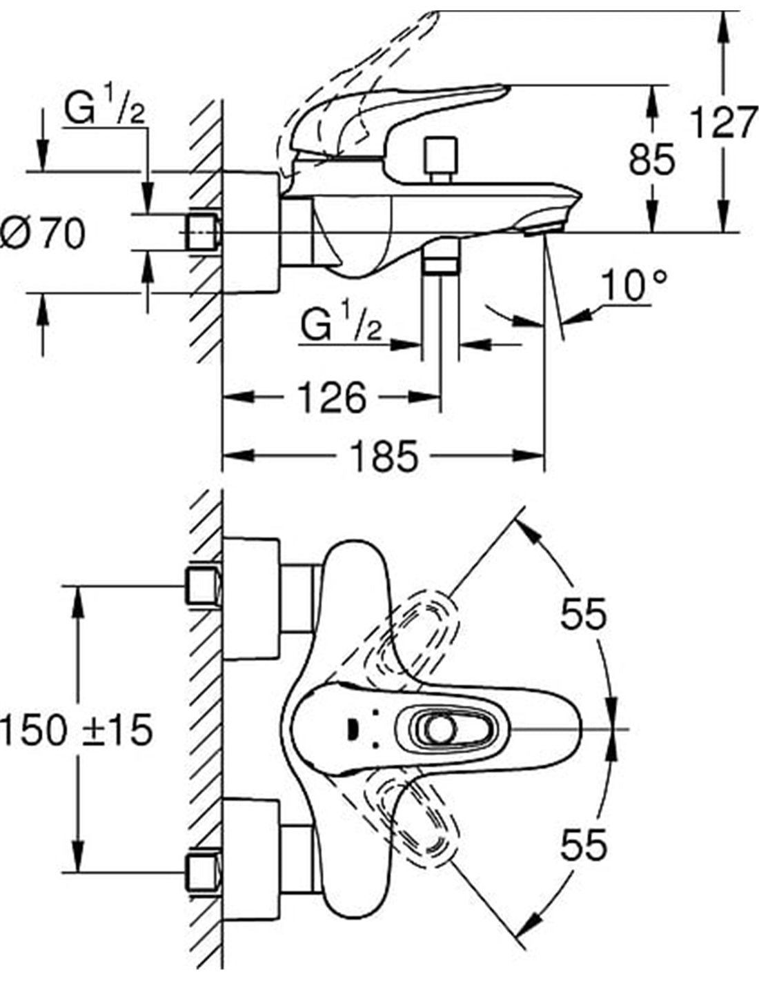 Bộ trộn nổi Grohe Eurostyle 33591003