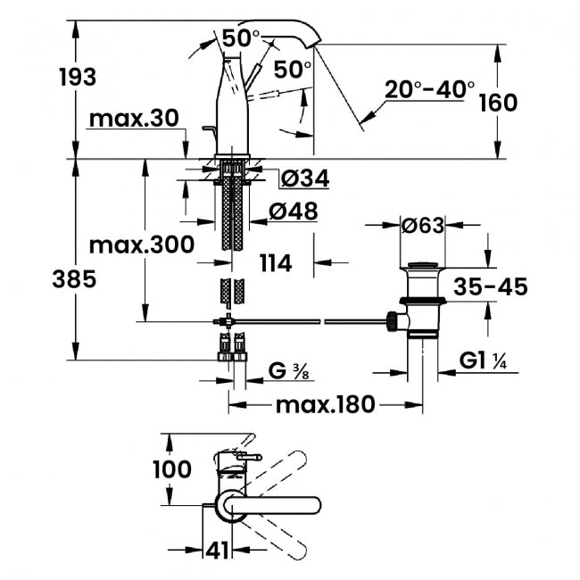 Vòi chậu Grohe Essence 23462DL1 M-Size