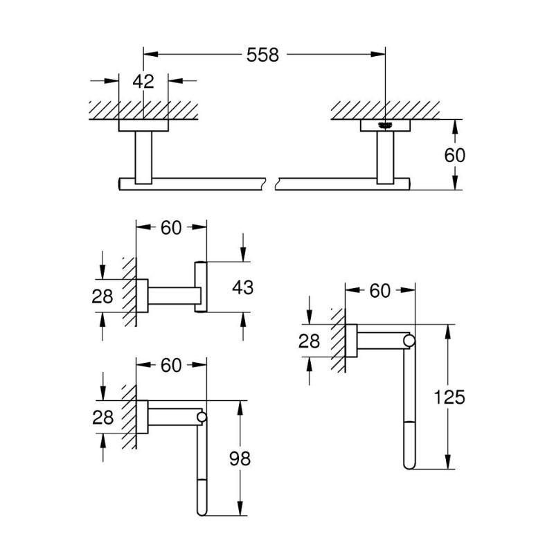 Bộ phụ kiện phòng tắm 4 món Grohe 40778001