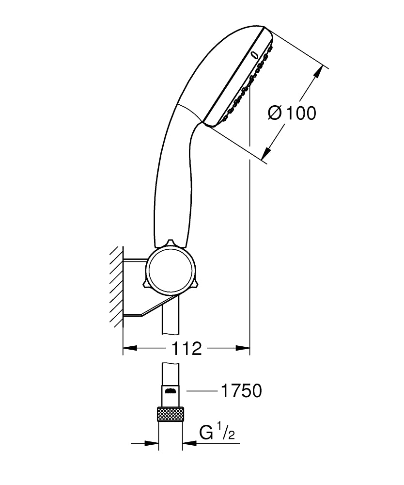 Gác sen + tay sen + dây sen Grohe Tempesta 2760110E