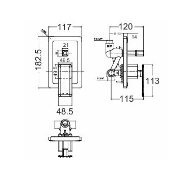 Vòi sen tắm âm tường American Standard WF-3128