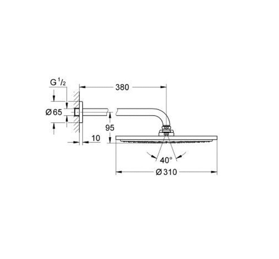 Thanh treo + bát sen Grohe Rainshower Cosmopolitan 310 26066DA0
