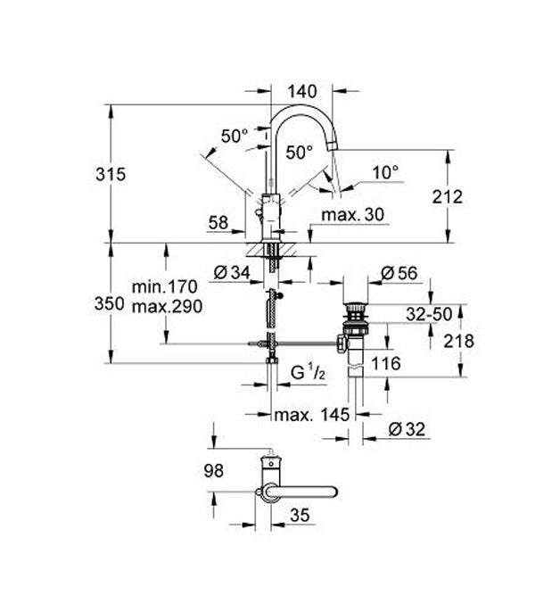 Vòi chậu Grohe BauClassic 23095000