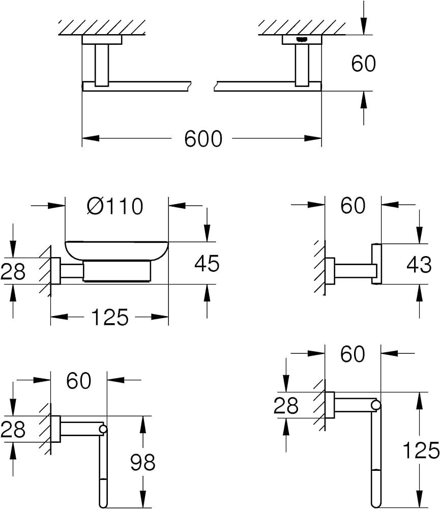 Bộ phụ kiện phòng tắm 5 món Grohe 40758001