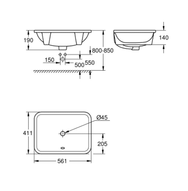 Chậu âm bàn Grohe Projectline 39317000