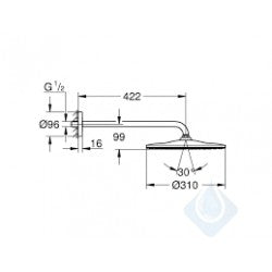 Thanh nối bát sen + bát sen Grohe 26557000