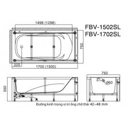 Bồn tắm yếm Inax FBV-1502SL (yếm trái)