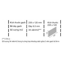 Gạch Inax 23,5 cm x 12 cm 2312/VIZ-1