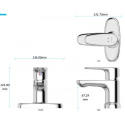 Vòi chậu 3 lỗ nóng lạnh Inax LFV-1111S