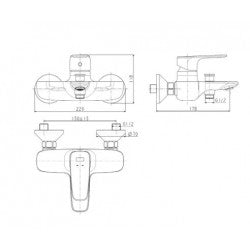 Vòi sen tắm gắn tường American Standard WF-1711