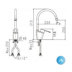 Vòi bếp nóng lạnh Neo modern American Standard WF-5624