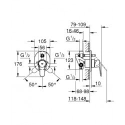 Bộ trộn âm Grohe 29039000 đã bao gồm bộ âm