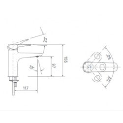Vòi chậu nóng lạnh Inax LFV-652S