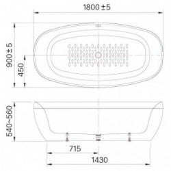 Bồn tắm đặt sàn Inax BF-1858V