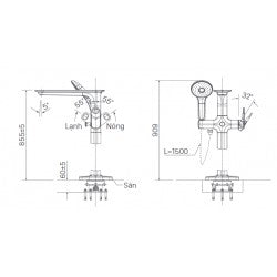 Vòi Bồn Tắm Đặt Sàn Inax BFV-656S