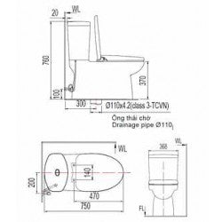 Bàn cầu hai khối American Standard VF-2719S