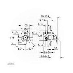 Bộ trộn âm Grohe 29039001 đã bao gồm bộ âm