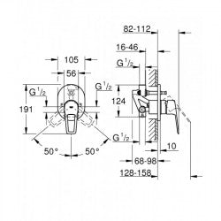 Bộ trộn âm Grohe 29041001 đã bao gồm bộ âm