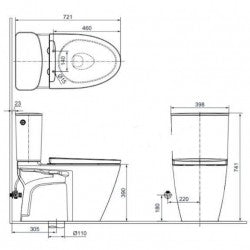 Bồn cầu hai khối cảm ứng Inax ACT-602VN