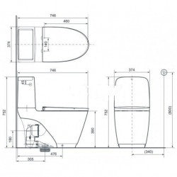 Bồn cầu một khối cảm ứng Inax ACT-832VN