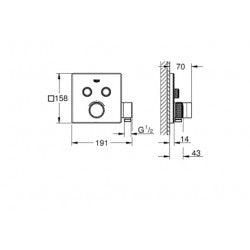 Mặt nạ bộ trộn âm 2 chế độ Grohe 29125000