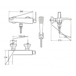 Vòi sen tắm gắn tường American Standard WF-0611