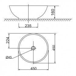 Chậu đặt bàn American Standard 0500-WT