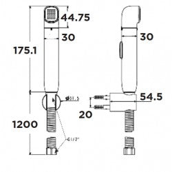 Vòi xịt vệ sinh American Standard DuoStix WF-TS28W