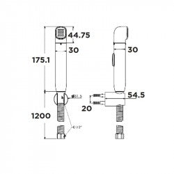 Vòi xịt vệ sinh American Standard DuoStix WF-TS28CW
