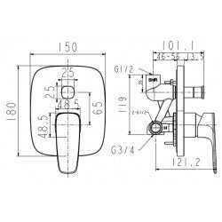 Vòi sen tắm âm tường American Standard WF-1721