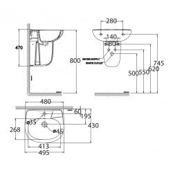 Chân chậu treo tường American Standard VF-0741