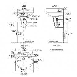 Chân chậu treo tường American Standard VF-0912 (Chưa bao gồm chậu)