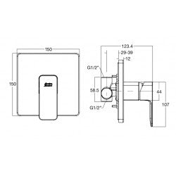 Bộ trộn âm American Standard WF-1322 (Đã bao gồm bộ âm)