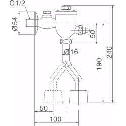 Van xả ấn của bồn tiểu Inax UF-8V