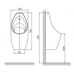 Bồn tiểu nam treo tường American Standard WP-6737T (Chưa bao gồm van xả)