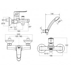 Vòi sen tắm gắn tường American Standard WF-0711