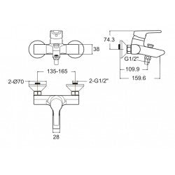 Vòi sen tắm gắn tường American Standard WF-3913