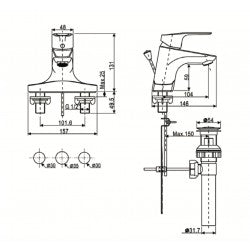 Vòi nóng lạnh 3 lổ American Standard WF-0302