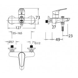 Vòi tắm sen gắn tường American Standard WF-0311